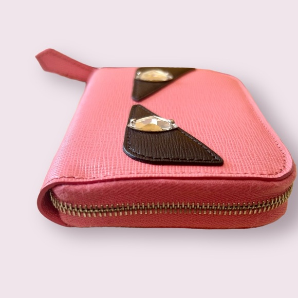 🌺🌸 Fendi Crayons Monster Eyes Pink Leather Wallet 🌸🌺 - Picture 4 of 10